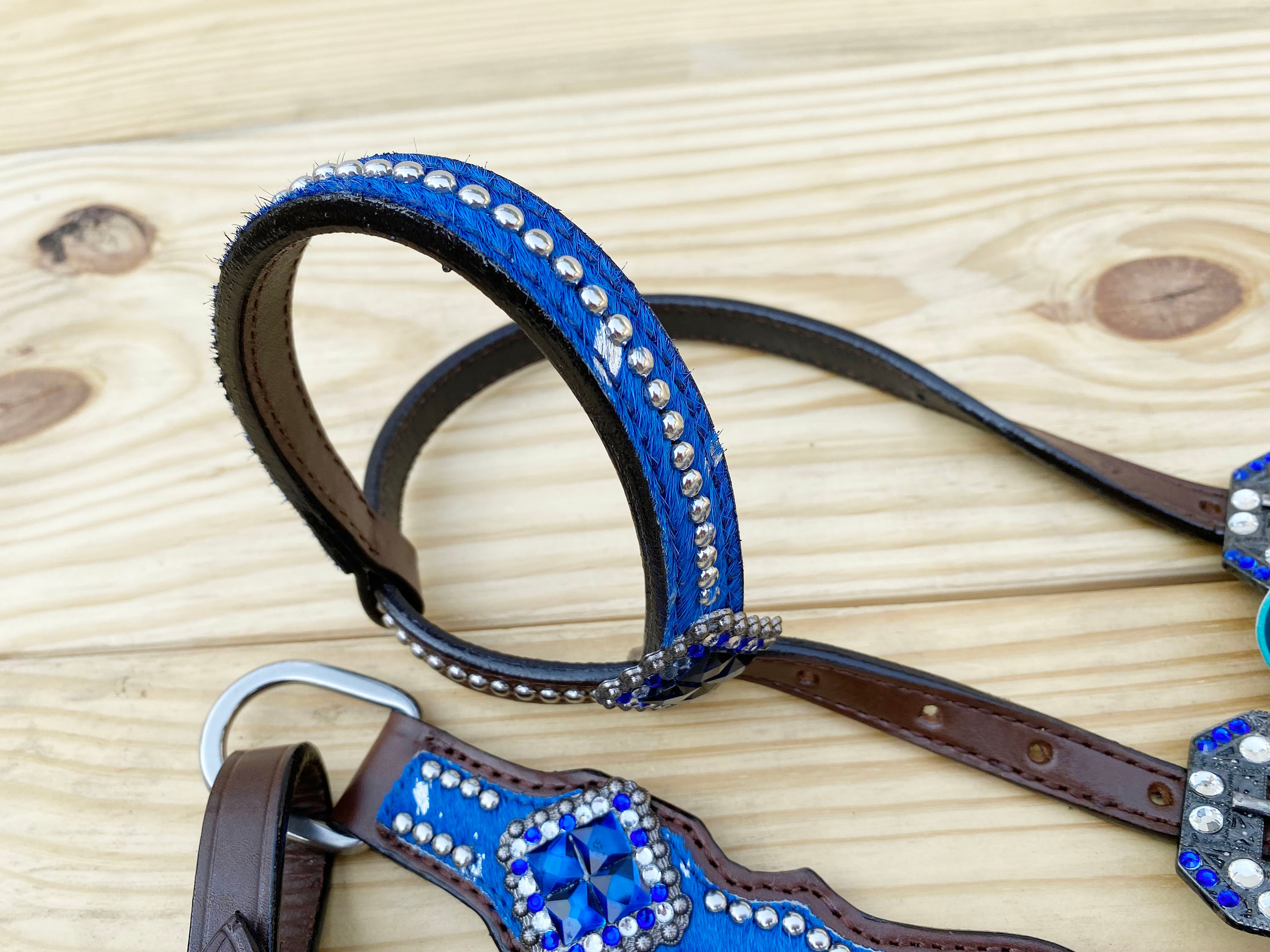 Leather Headstall And Breast Collar Set For Horse, Western Leather