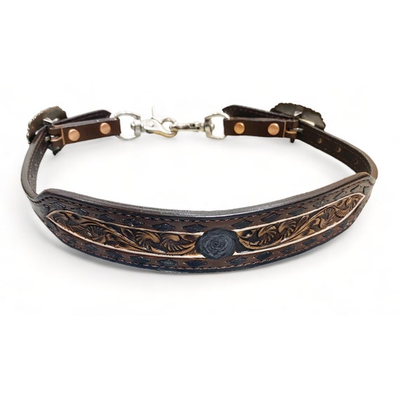 Collier De Poitrine Western équitation Ridex - Outillage Fleur, Cuir Premium, Fabrication Inde
