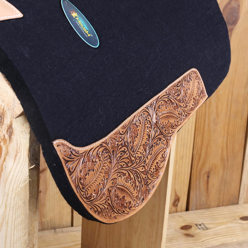 Drop Rigging Saddle Dropped Rigging Barrel Racer Saddle Pad: Oak Leaf Carved Leather, Full ...