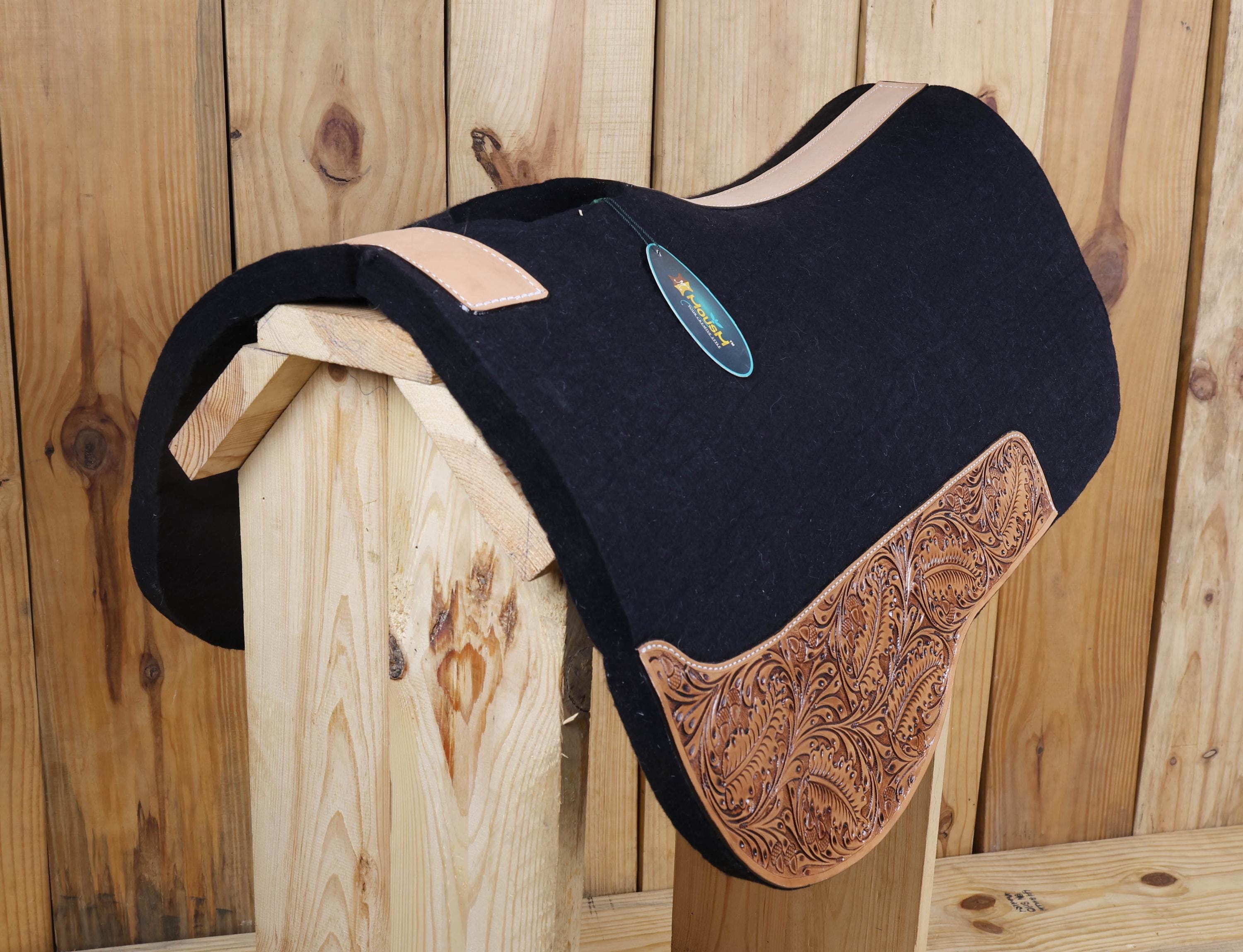 Drop Rigging Saddle Hand Tooled Dropped Rigging Barrel Racer Saddle Pad: Oak Leaf Carved ...
