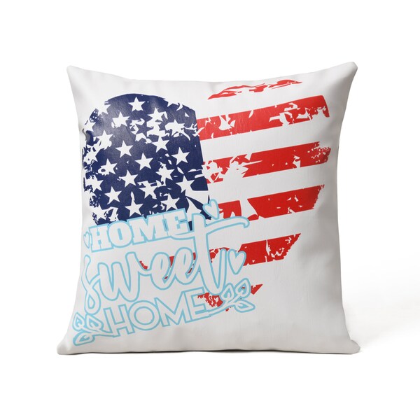 Housse de coussin décorative avec drapeau américain, taie d'oreiller carrée pour canapé, lit, maison, extérieur, voiture, étoiles rayées du jour de l'indépendance