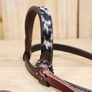 Coiffe Western cuir papier sel naturel et ficelle concho