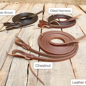 Soft Thin Leather Reins Horse Reins Barrel Reins thin barrel Rains leather Rains various colors Reins 4/8- Width & 8&quot; Feet end to end Length