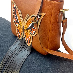 Top Grained Genuine Leather Bag, Hand Bag for Women Leather Shoulder Bag Butterfly with Fringe Ladies Hand Bag Shoulder Purse MOUSM image 6