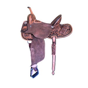 15&quot; Western Horse Saddle: Handcrafted Argentina Leather, Tooling Design