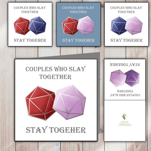 Digital Couples Dungeons and Dragons Christmas Card, Love Dnd Cards for Partner, Romantic Printable LGBT D&D Anniversary Card Download