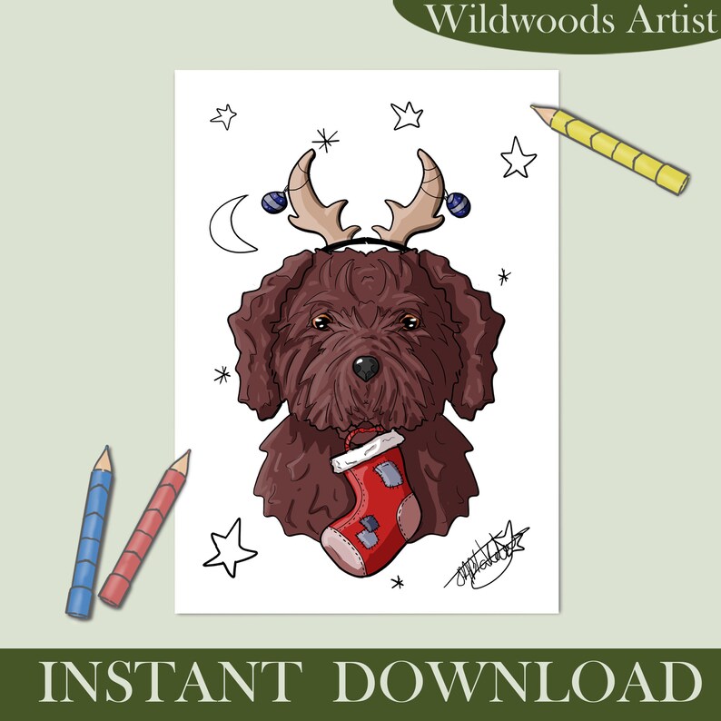 5 Printable Christmas Colouring Pages for Kids, Downloadable Xmas