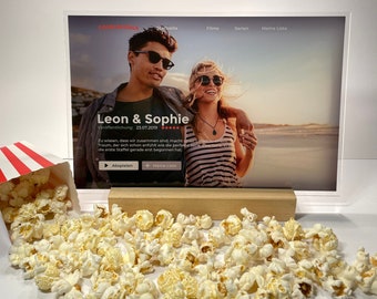 Capa Netflix personalizada em vidro acrílico - imagem de capa de filme, presente para aniversário, aniversário, casamento, presente de casal, ideia para o Dia dos Namorados