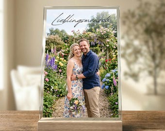Personalized acrylic glass photo of your favorite person – anniversary gift for your partner, photo gift for couples, gift for him & her