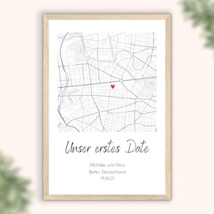 Regalo personalizado de San Valentín | Nuestra primera tarjeta de cita | Donde todo empezó Póster | Regalos para el día de San Valentín
