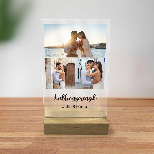 Bilder Collage auf Acryl Glas mit 1-4 Bildern, personalisiertes Geschenk für Freund / Freundin, Hochzeit, Jahrestag, Valentinstag Geschenk