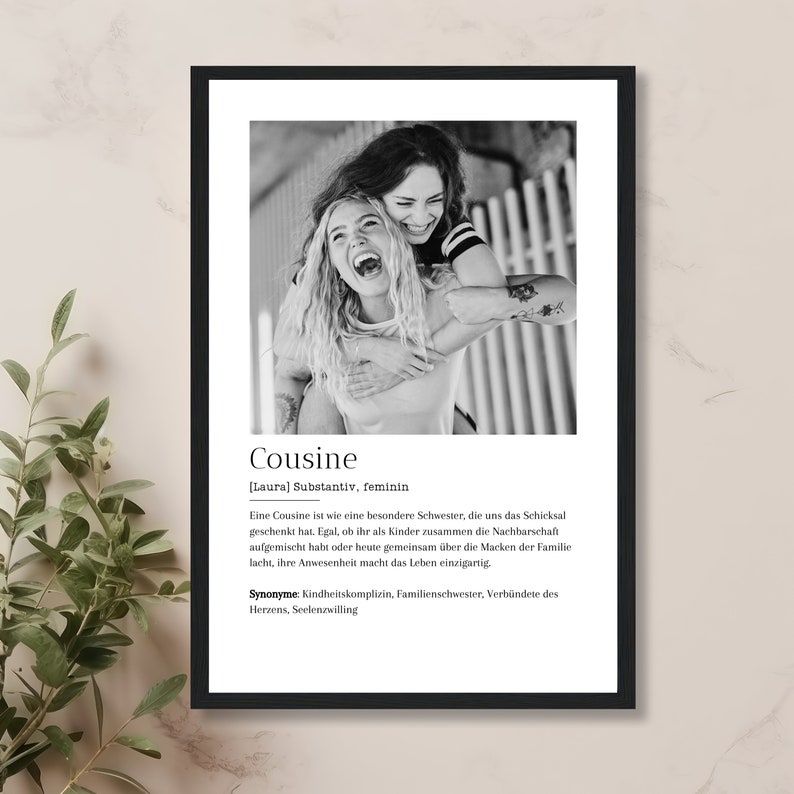 Cousin Definition Picture Personalized Picture With Definition Birthday