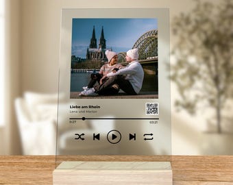 Personalized music print on acrylic glass / Spotify cover with QR code | Gift for weddings, anniversaries, birthdays, Mother's Day, women / men