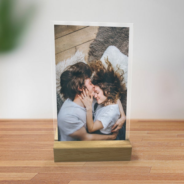 Foto auf Acryl Glas, romantisches Geschenk, personalisiertes Geschenk für Paare, Hochzeit, Jahrestag, Geburtstag, Valentinstag,Bild auf Glas