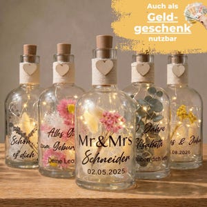 Geldgeschenk glas mit led