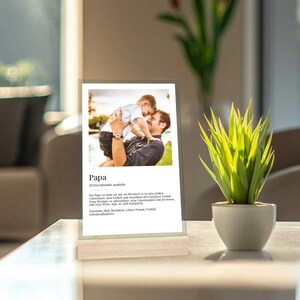 Acrylglas Papa Definitionsbild – Personalisiertes Fotogeschenk zum Vatertag, Geburtstag, als Dankeschön Bester Papa Definition Duden Papatag