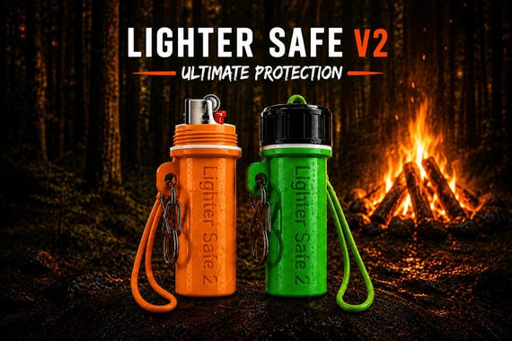 A Lighter Safe V2 - Disposable Lighter Storage for Bushcraft Camping Trecking Canoeing Climbing