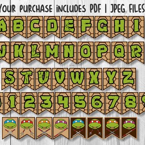 Birthday Banner Printable, Printable PDF Banner, Printable Alphabet ...