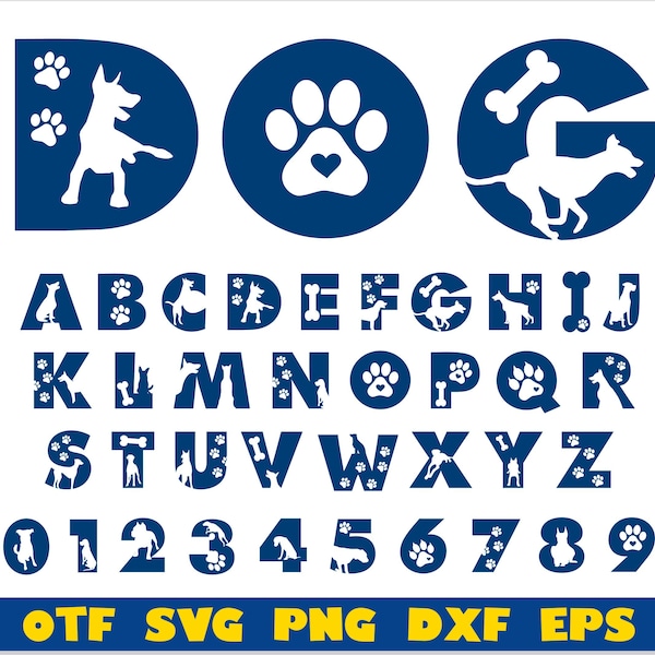 Dog Font svg Cricut, Dog Font otf, Dog Font png, Paw font svg, Doggies Font svg, Dog letters svg, Dog shirt svg, animal font Dog alphabet