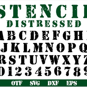Fonte Stencil ttf, Letras Stencil svg, Fonte Militar svg, Fonte Stencil svg Cricut, Fonte Distressed, Fonte Stencil Distressed, Fonte Army svg