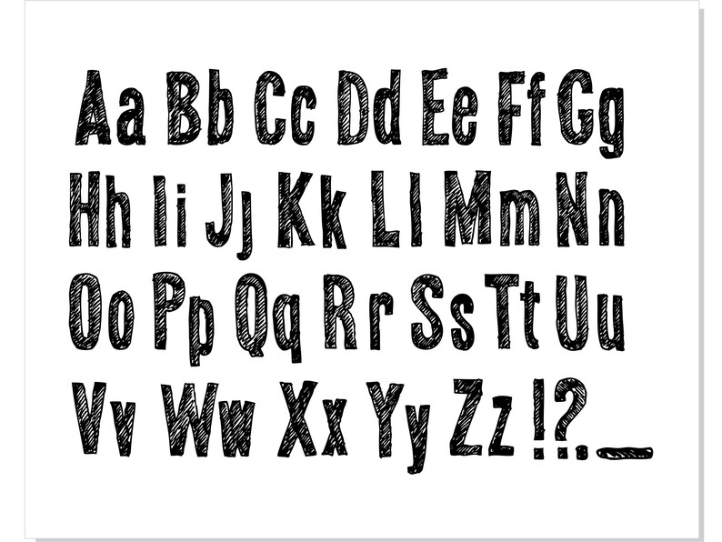 Chalkboard Letters Chalk Font Sketch Font Pencil Font Paper Etsy