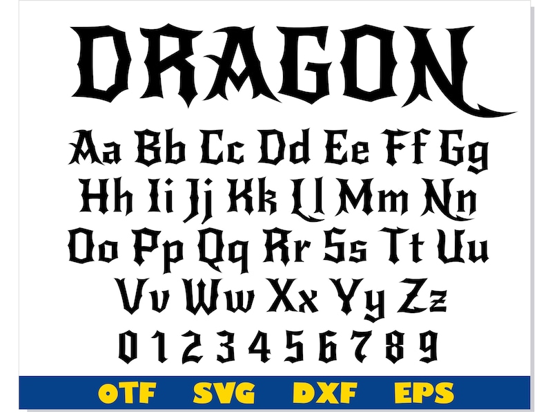 Dragon Font Otf, Dragon Font Svg, Dragon Letters Svg, Tattoo Font Svg ...