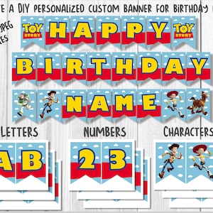 Birthday Banner Boy Printable PDF, Birthday Banner Printable, Printable alphabet letter banner, Printable pdf Banner, DIY Printable Banner