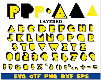 Arcade Game Font SVG Cricut Layered, Arcade Game png, Game Font svg, Game svg, 80s font, Arcade Game letters svg, pixel font svg player Font