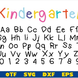 Fuente de jardín de infancia otf, Fuente de jardín de infancia svg, Fuente de bebé svg, Fuente de niños svg, Fuente de marcador svg, Fuente de escuela svg, Fuentes de Cricut, Jardín de infancia svg