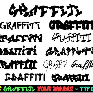 12 Graffiti Fonts TTF - Graffiti Font Bundle, Graffiti letters, Script Font, Handwritten Font, Street Font, Modern Font, Display Font Cricut