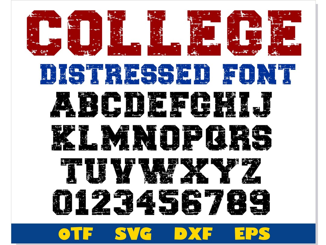 College Distressed Font Otf, Sport Font Ttf, Distressed Font Otf ...