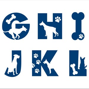 Dog Font svg Cricut, Dog Font otf, Dog Font png, Paw font svg, Doggies Font svg, Dog letters svg, Dog shirt svg, animal font Dog alphabet image 3