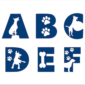 Dog Font svg Cricut, Dog Font otf, Dog Font png, Paw font svg, Doggies Font svg, Dog letters svg, Dog shirt svg, animal font Dog alphabet image 2