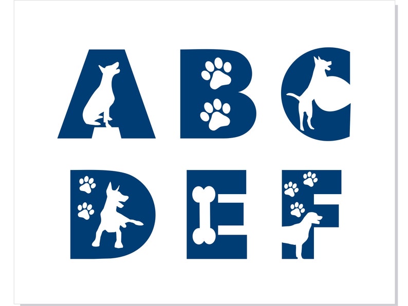 Dog Font svg Cricut, Dog Font otf, Dog Font png, Paw font svg, Doggies Font svg, Dog letters svg, Dog shirt svg, animal font Dog alphabet image 2