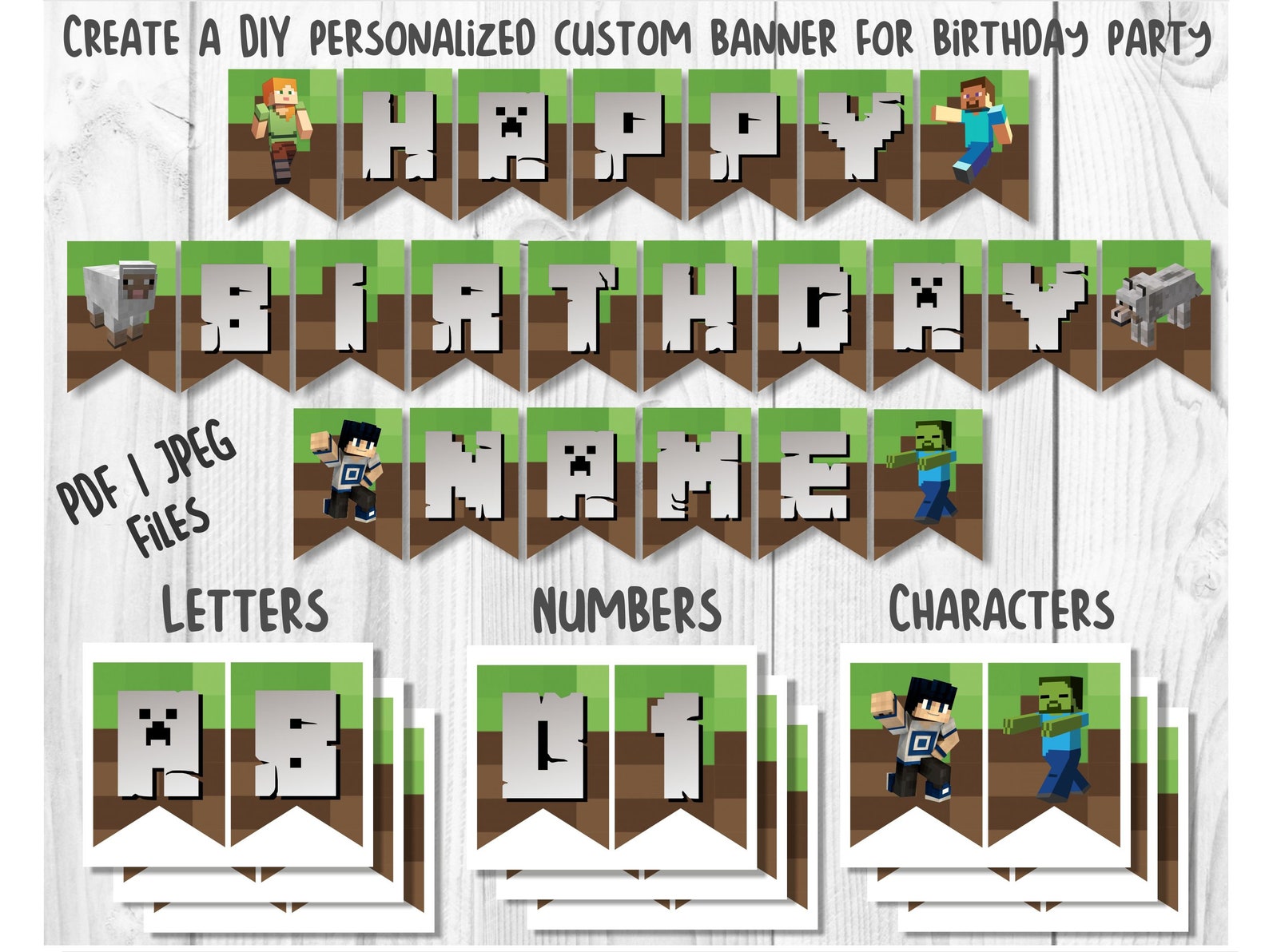 DIY Printable Banner Birthday Banner Boy Printable PDF - Etsy
