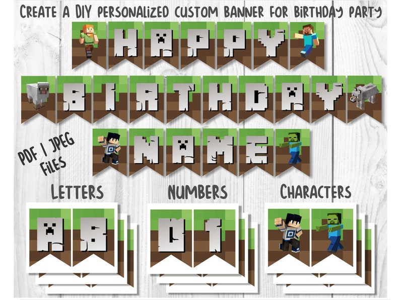 DIY Printable Banner Birthday Banner Boy Printable PDF - Etsy