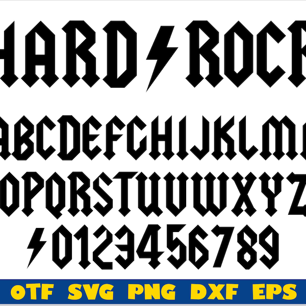 Hard Rock Font ttf, Hard Rock Font svg, Rock Font png, Rock Font svg, Heavy Metal Font, Music font, Metal Font, Party font, Music svg font