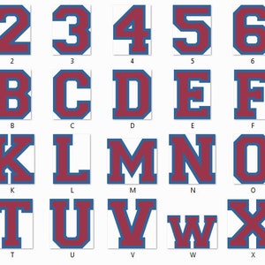 Varsity Font Blue Red SVG Layered Cricut | Varsity College Font Png ...