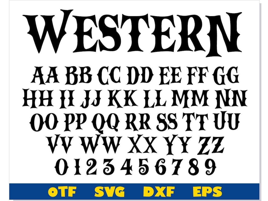 Western Font Otf, Western Font Svg Cricut, Western Font Ttf, Western Letters Svg, Cowboy Font
