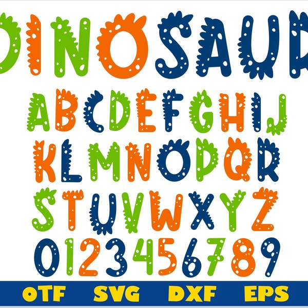 Dinosaur Font SVG Cricut, Dinosaur Font ttf, Childrens Font, Boys Fonts, Baby Child Font svg, Kids Fonts, Dinosaur svg, Dinosaur shirt svg