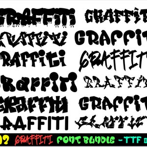 12 Fontes Graffiti TTF - Pacote de fontes Graffiti, Letras Graffiti, Fonte Urbana, Fonte Script, Fonte Street, Fonte Manuscrita, Fonte Moderna Cricut