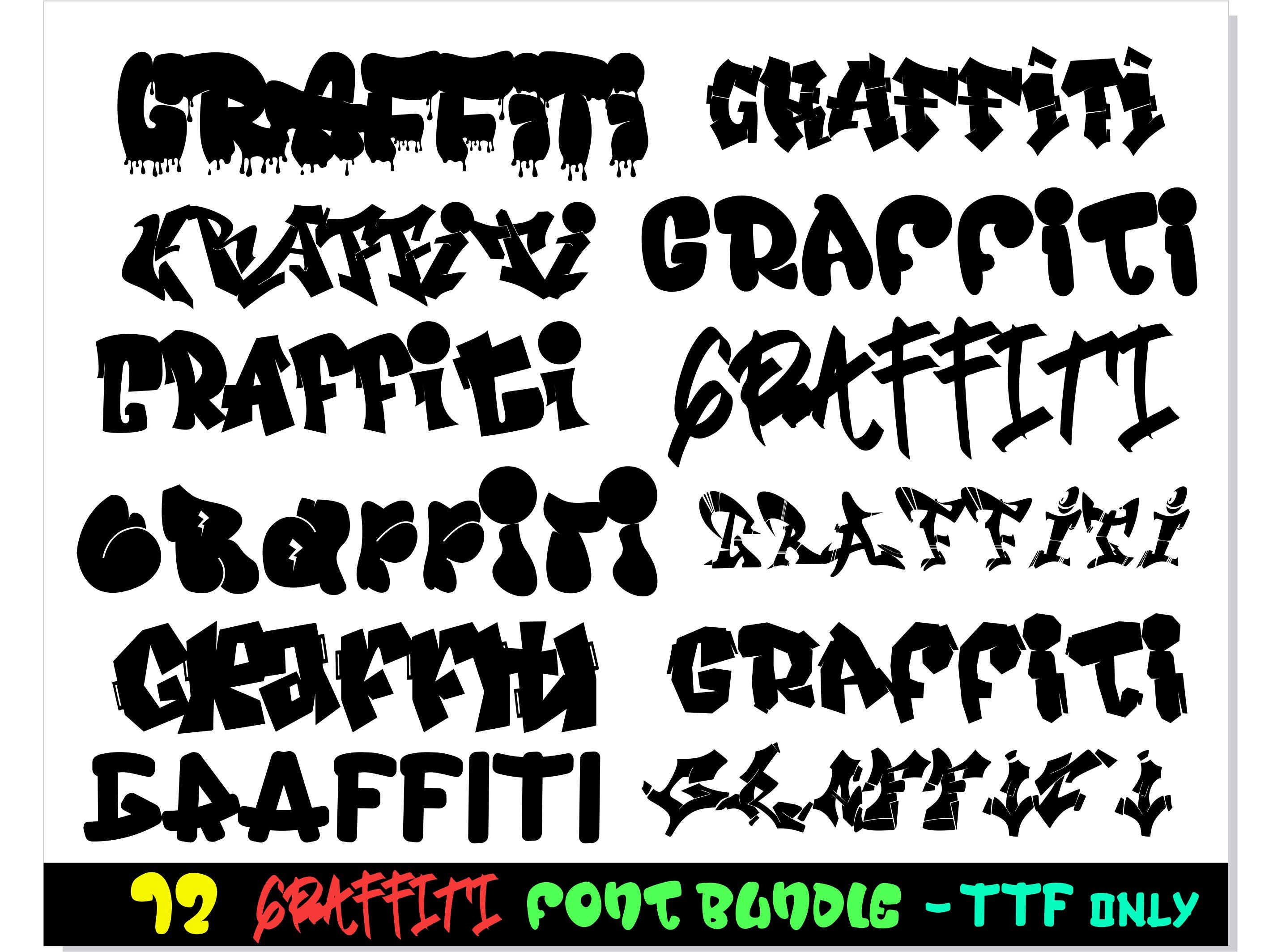 12 グラフィティ フォント TTF - グラフィティ フォント バンドル