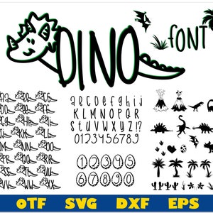 Dinosaur Font ttf, Dinosaur Font svg, Dinosaur svg Cricut, Dinosaur Font Bundle Dinosaur Birthday svg Nombre de dinosaurio svg Letras de dinosaurio svg