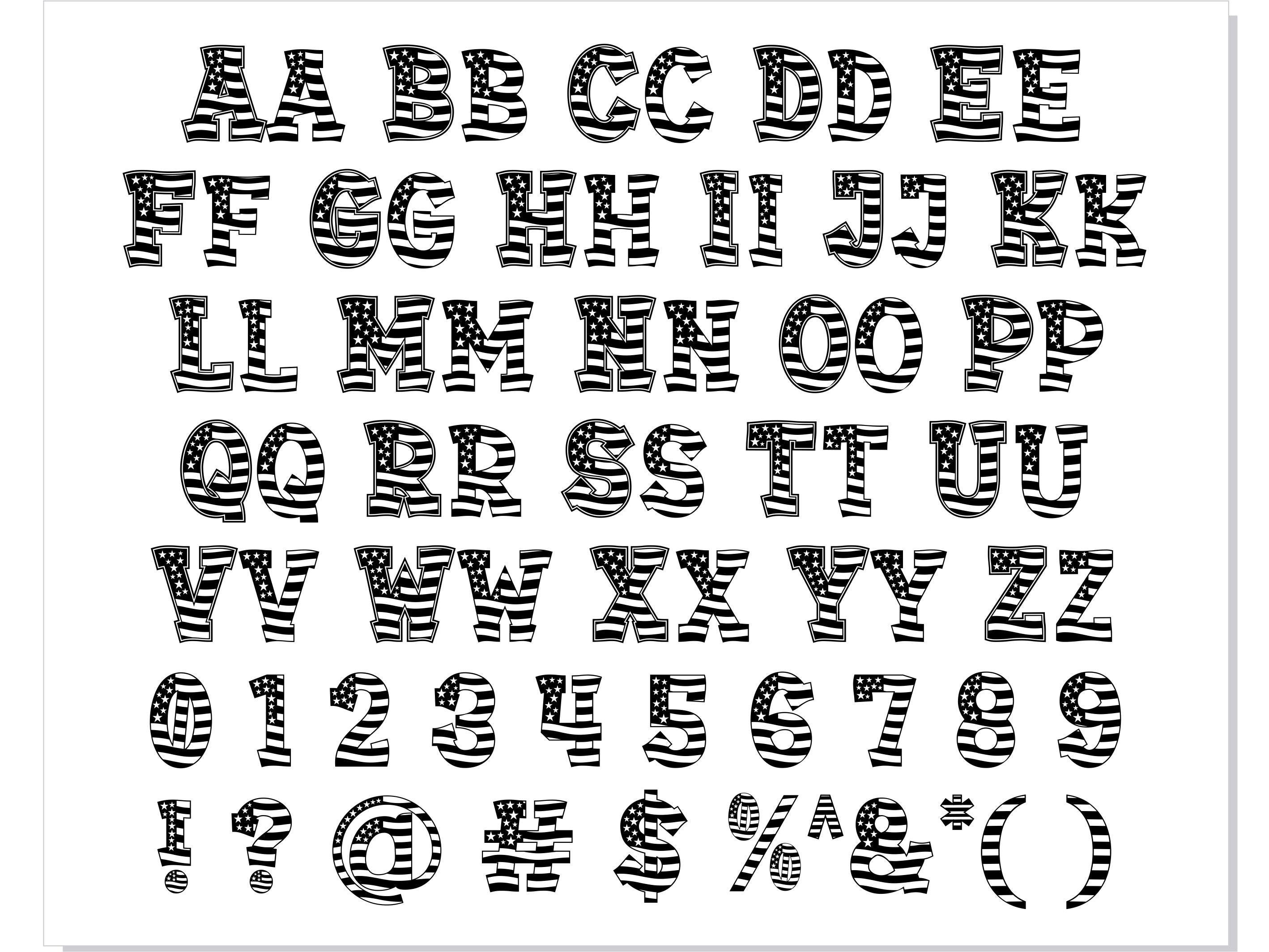 USA Flag Font Otf USA Flag Font Svg 4th of July Svg Cricut Etsy