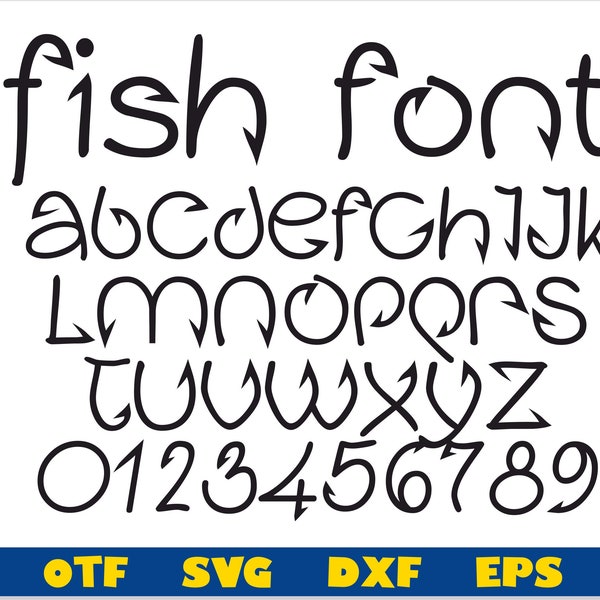 Fish Hook Fishing SVG Font, Fish Hook font otf, Fishing Font svg, Fish Hook font Fish svg Cricut, Fishing svg, Fishing Letters svg Fish Hook