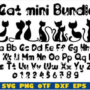 Cat Font A-Z ,cat Language , SVG Cat Alphabet , Cat Letters