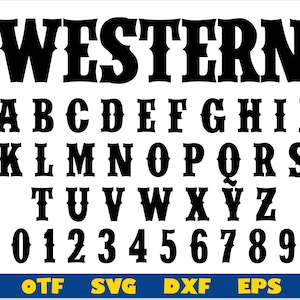 Fuente occidental otf, Fuente occidental svg Cricut, Fuente occidental ttf, Fuente de vaquero, Fuente de rodeo, Letras occidentales svg, Plantilla de letra de fuente occidental