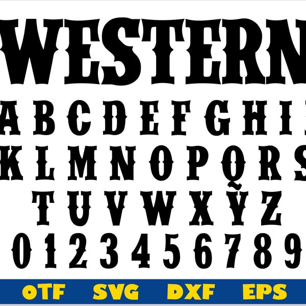 Western Font otf, Western Font svg Cricut, Western Font ttf, Cowboy font, Rodeo Font, Western lettres svg, Western font lettre pochoir