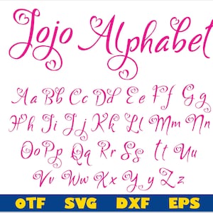JoJo Font, JoJo lettere svg, Font Girly, Carattere cuore, Carattere San Valentino, Carattere amore svg, Carattere con cuori svg, Carattere Script Beautiful Heart