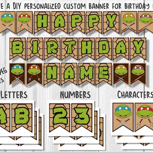 Birthday Banner Printable, Printable PDF Banner, Printable alphabet letter banner, Birthday Banner Boy Printable pdf, DIY Printable Banner